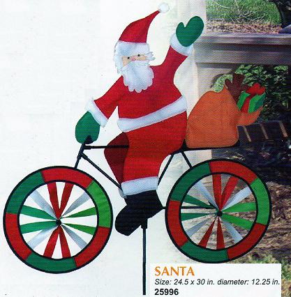 Santa Bicycle Spinner 